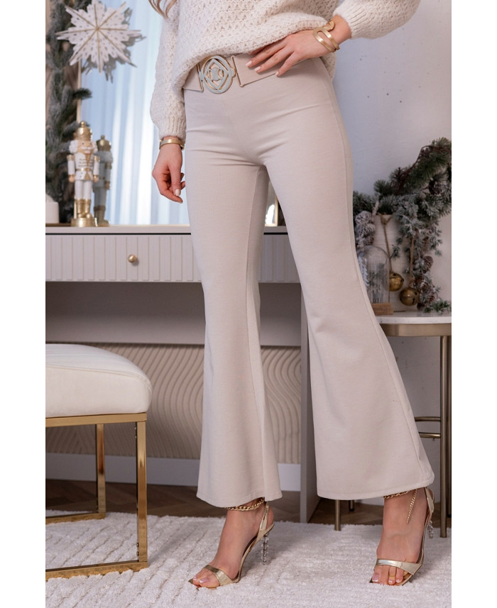 Spodnie Dzwony Class Beżowe