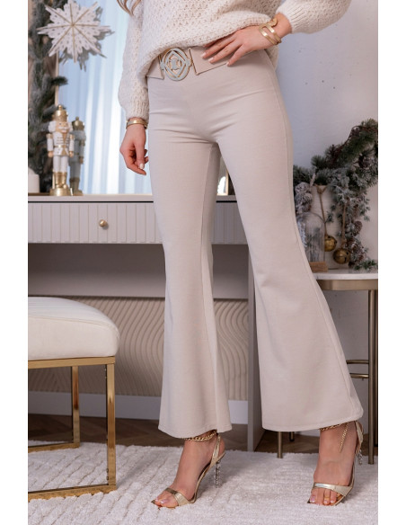 Spodnie Dzwony Class Beżowe