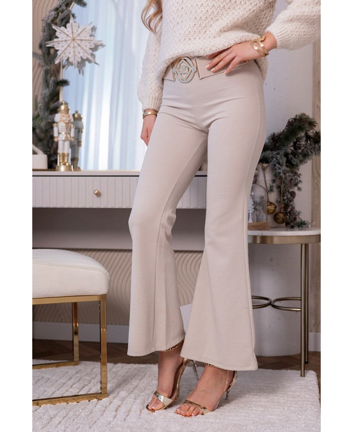 Spodnie Dzwony Class Beżowe