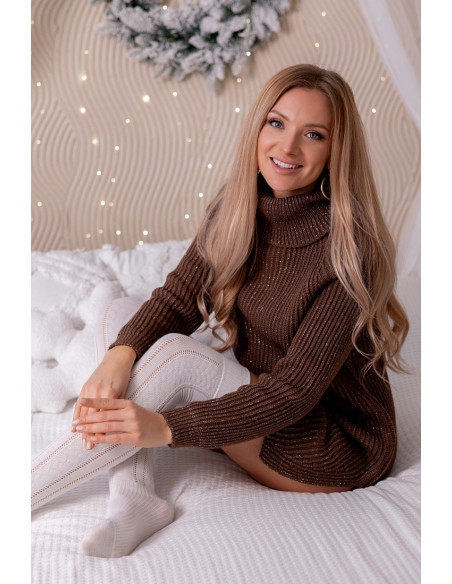 Tunika z Golfem More Brązowa