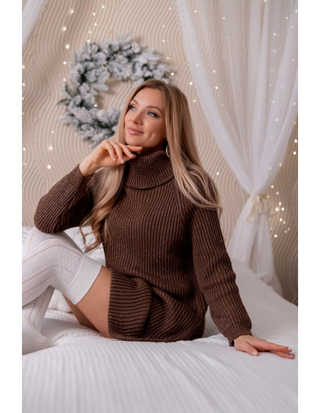 Tunika z Golfem More Brązowa