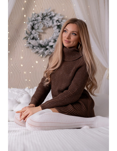 Tunika z Golfem More Brązowa