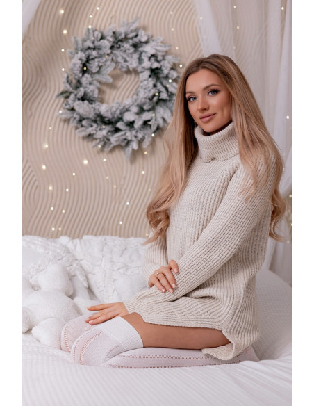 Tunika z Golfem More Beżowa