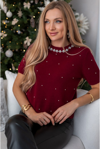 Sweterek Mossy Burgund