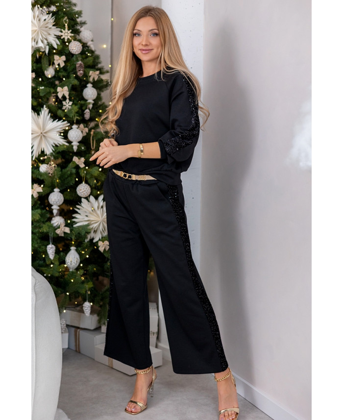 Komplet Sorti z Cekinami Czarny