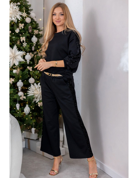 Komplet Sorti z Cekinami Czarny