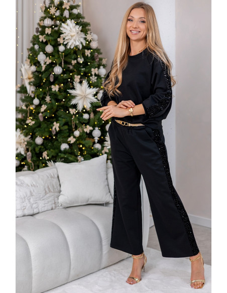 Komplet Sorti z Cekinami Czarny