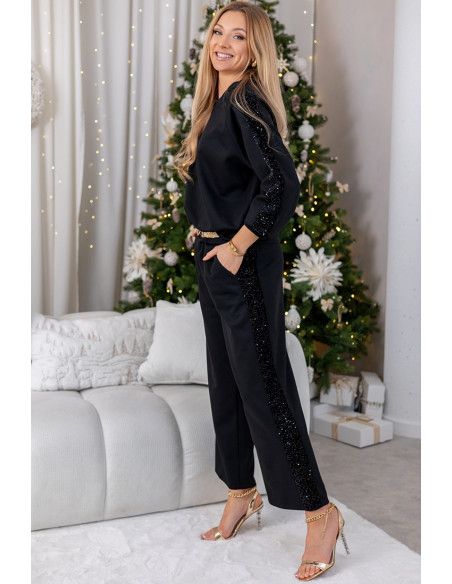 Komplet Sorti z Cekinami Czarny