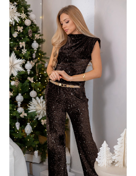 Bluzka Cekinowa Dream Brązowa