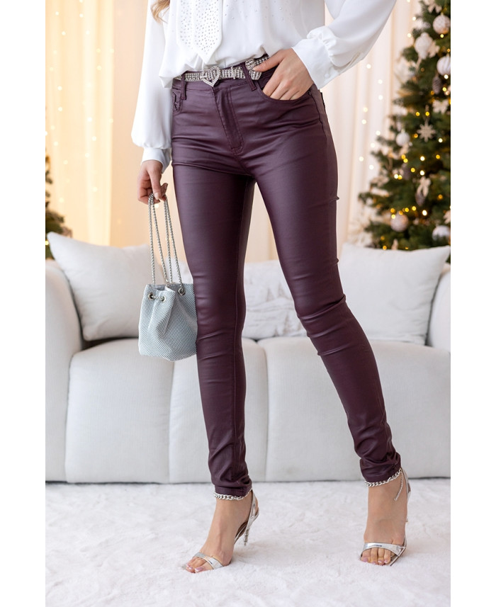 Spodnie Woskowane Push-up Bordo