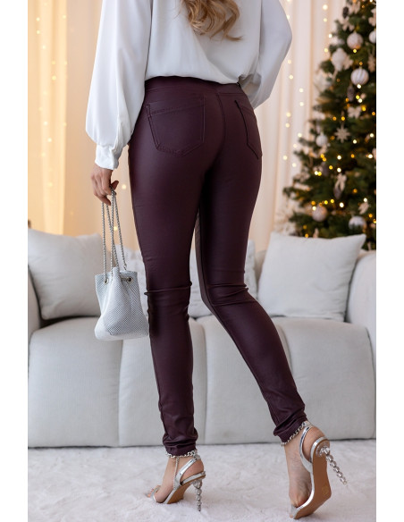 Spodnie Woskowane Push-up Bordo