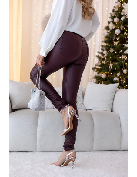 Spodnie Woskowane Push-up Bordo