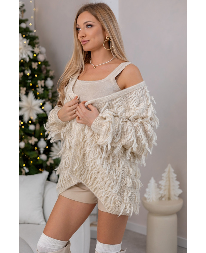 Sweter Kardigan Noodle Beżowy