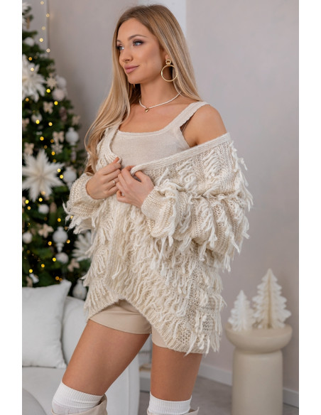 Sweter Kardigan Noodle Beżowy