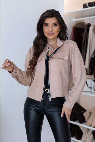 Kurtka Zamszowa Amber Ciemny Beż 2