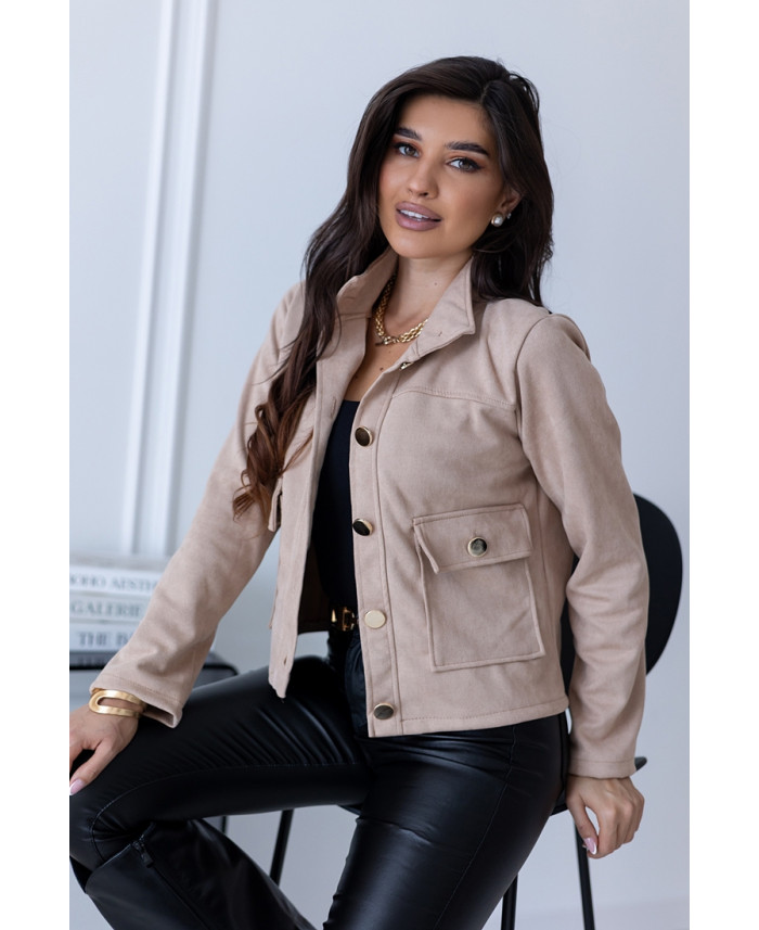 Kurtka Zamszowa Bridge Beżowa