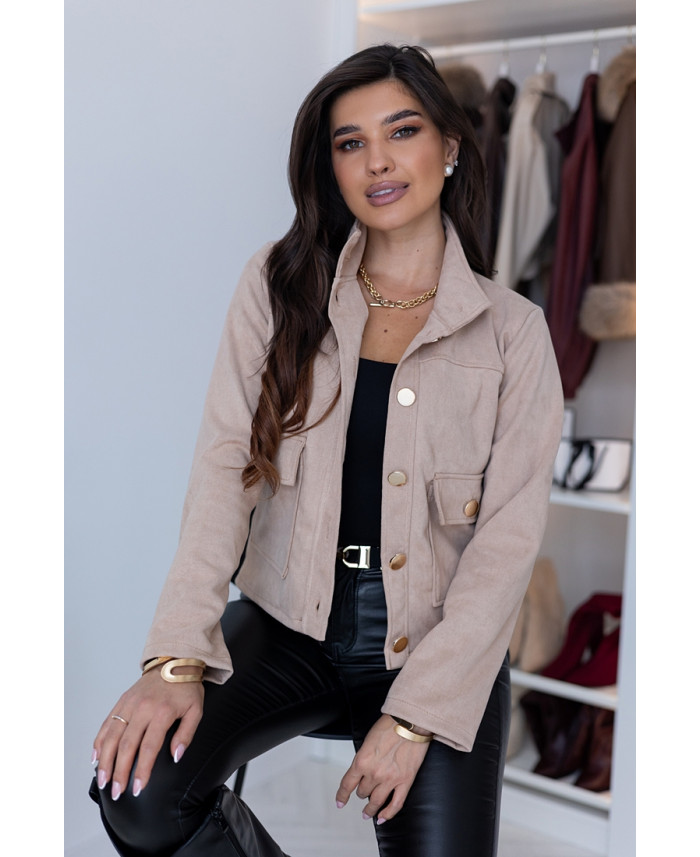 Kurtka Zamszowa Bridge Beżowa