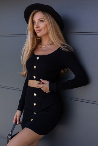 Komplet Heart Czarny