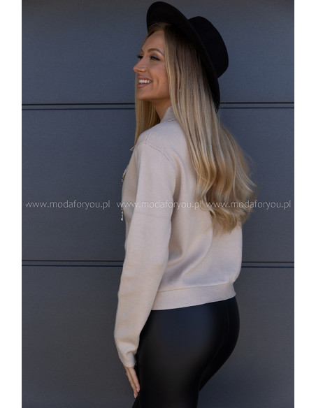 Żakiet Swetrowy Tobby Beżowy