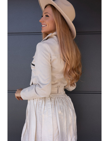 Kurtka Ramoneska Zamszowa Beżowa