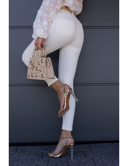 Spodnie Jeans Push-up Ekri