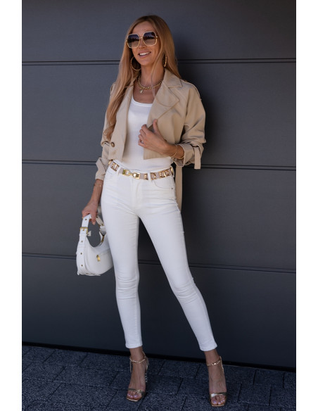 Spodnie Jeans Push-up Ekri