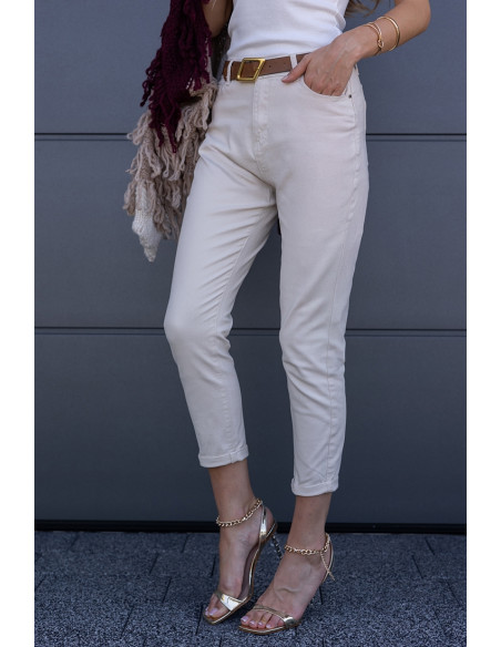 Spodnie Moom Fit  Ciemny Beż