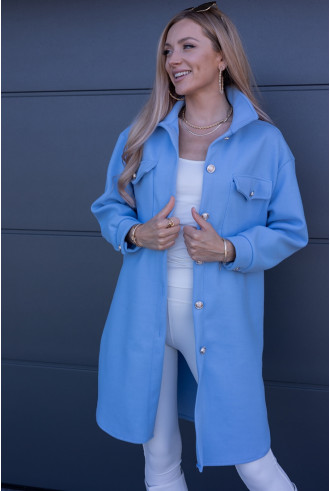 Kurtka Koszulowa Long Błękitna 2