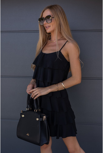 Sukienka Falbany Czarna 2