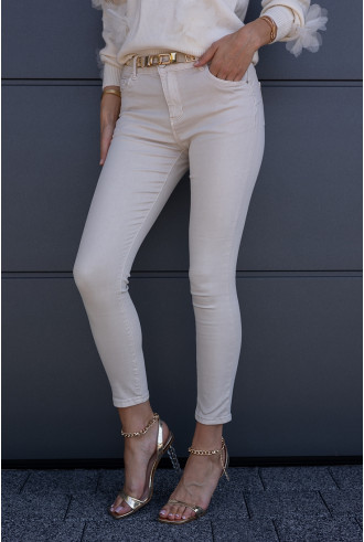 Spodnie Jeans Slim Beżowe 2