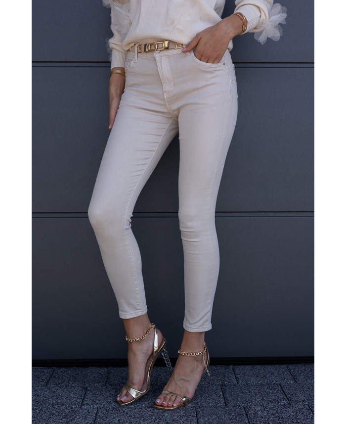 Spodnie Jeans Slim Beżowe