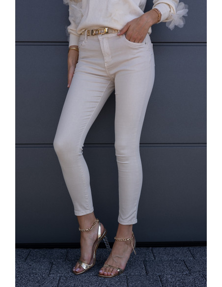Spodnie Jeans Slim Beżowe
