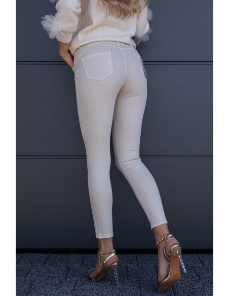 Spodnie Jeans Slim Beżowe