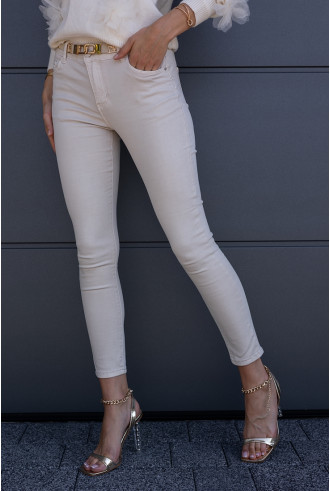 Spodnie Jeans Slim Beżowe