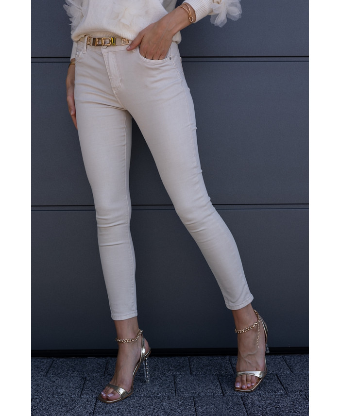 Spodnie Jeans Slim Beżowe