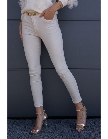 Spodnie Jeans Slim Beżowe
