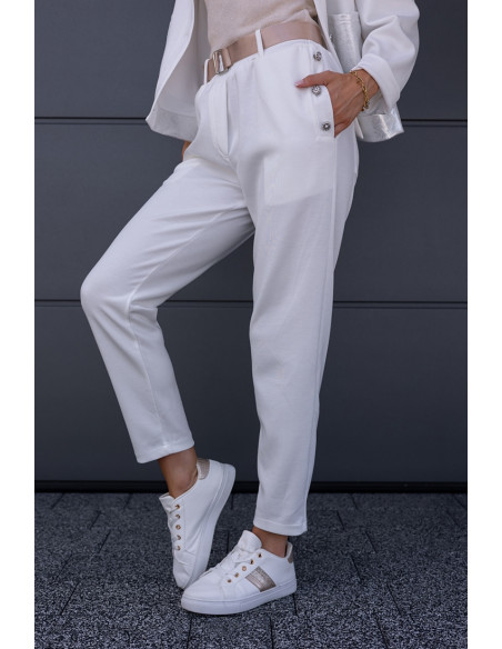 Spodnie Dresowe Flo Białe