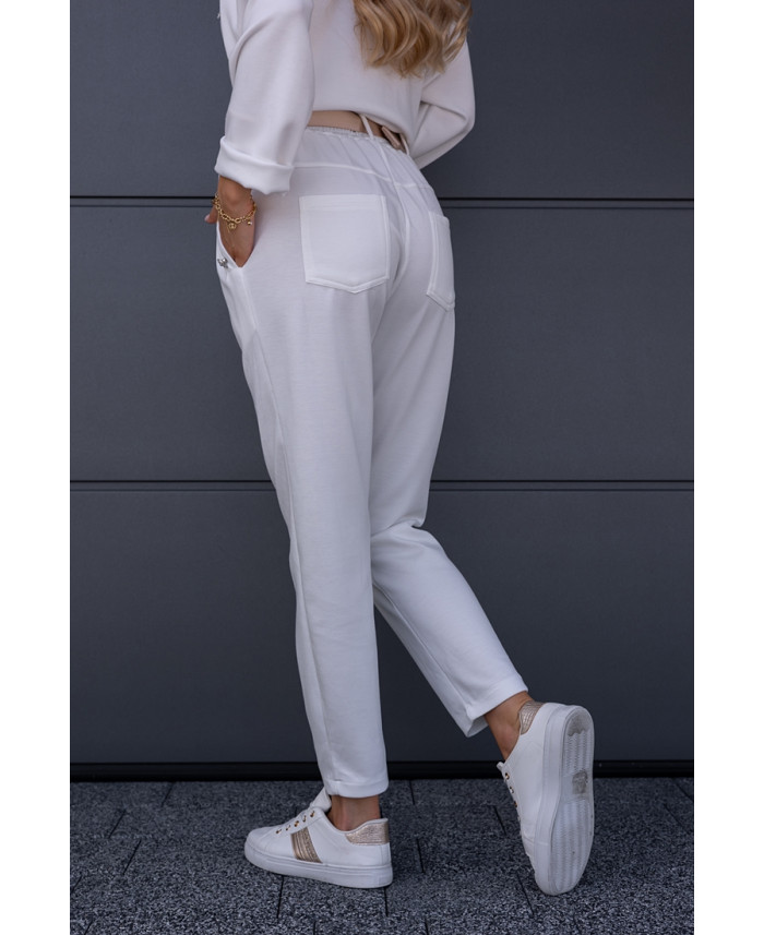Spodnie Dresowe Flo Białe