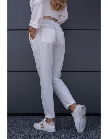 Spodnie Dresowe Flo Białe