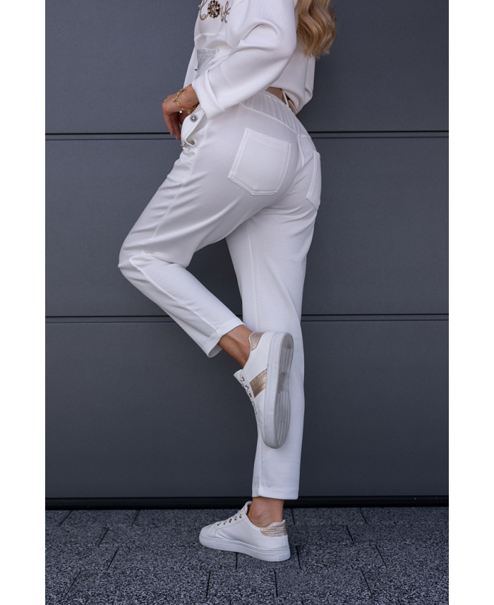 Spodnie Dresowe Flo Białe