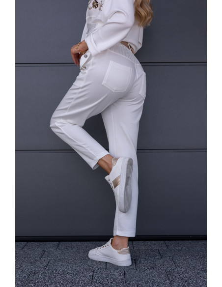 Spodnie Dresowe Flo Białe