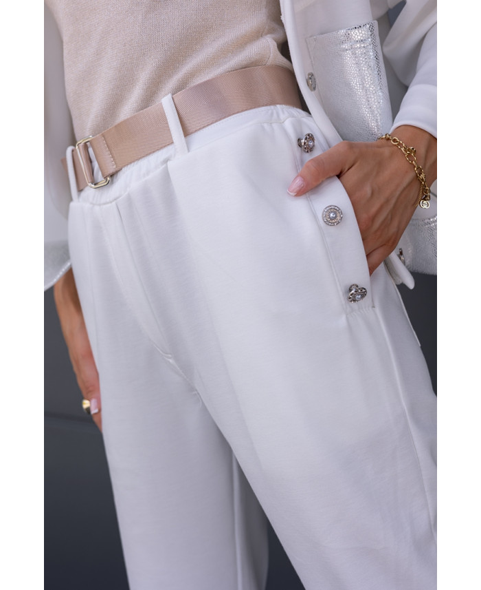 Spodnie Dresowe Flo Białe