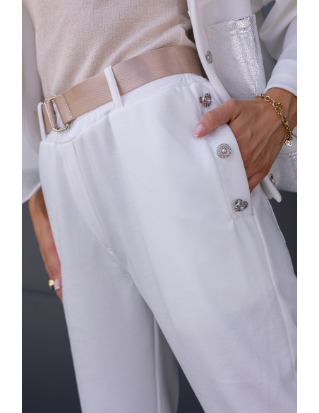 Spodnie Dresowe Flo Białe