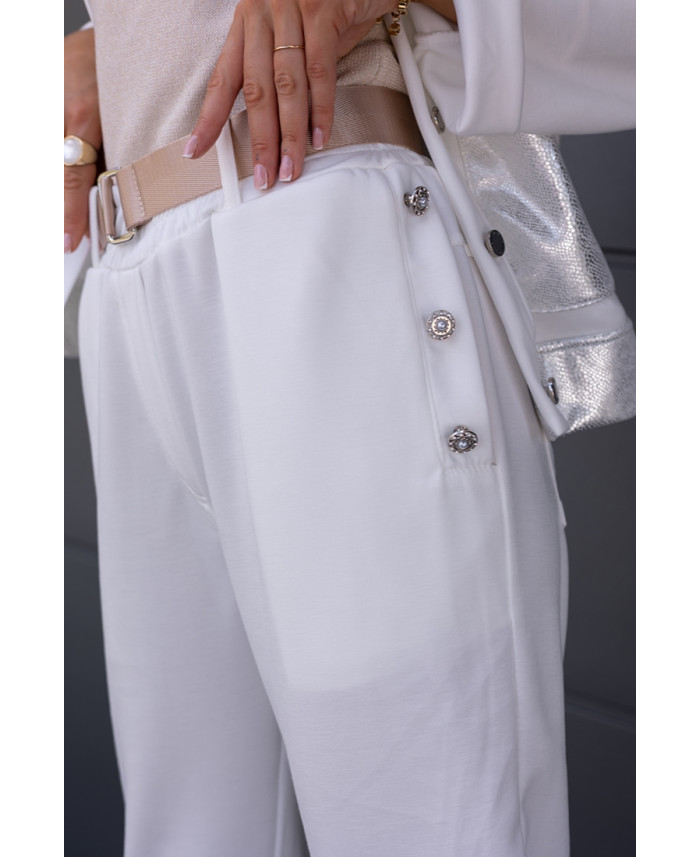 Spodnie Dresowe Flo Białe