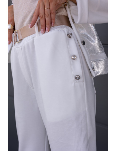 Spodnie Dresowe Flo Białe