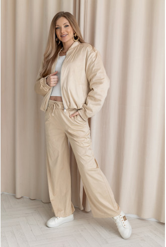 Spodnie Zamszowe Looz Beżowe