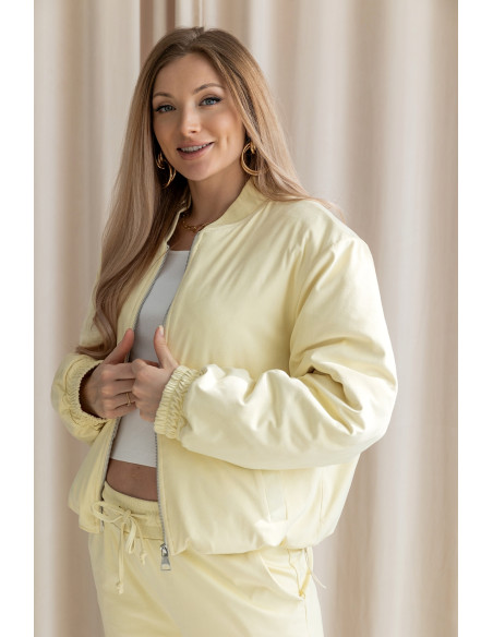 Kurtka Bomberka Zamszowa Żółta