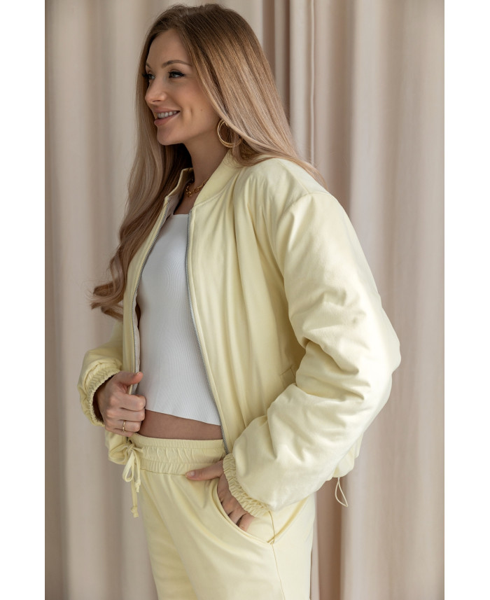 Kurtka Bomberka Zamszowa Żółta