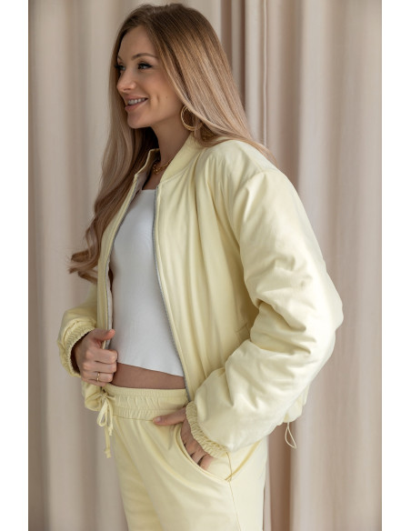 Kurtka Bomberka Zamszowa Żółta