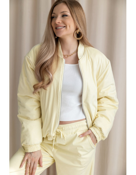 Kurtka Bomberka Zamszowa Żółta